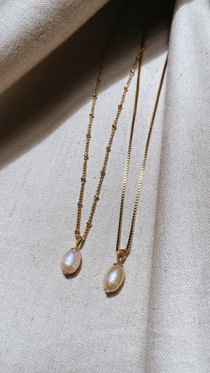 ELLE Flores Pearl Halskette | Necklace Gold