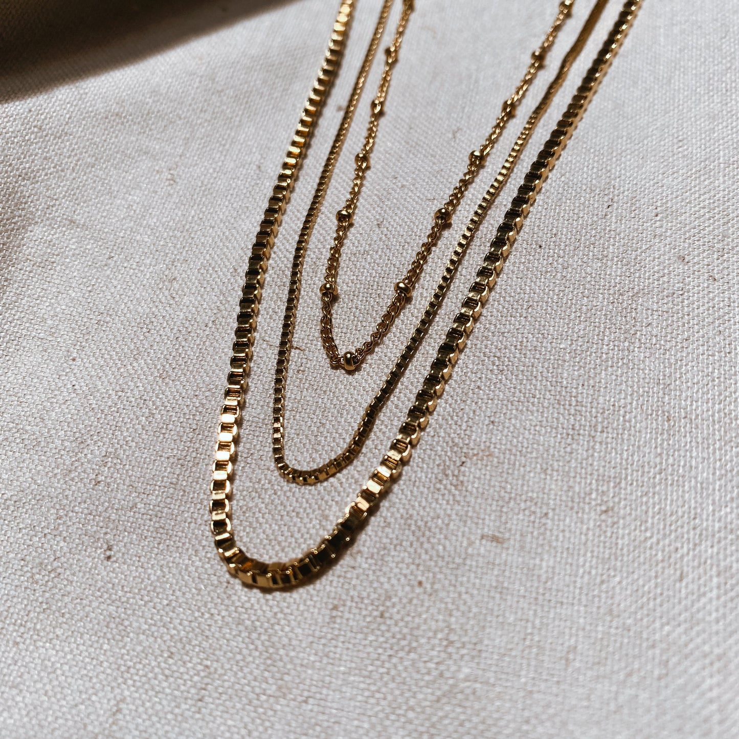 BOX CHAIN 60cm 1.1mm Stainless Steel für das Modell BELLE Halskette | Necklace Gold