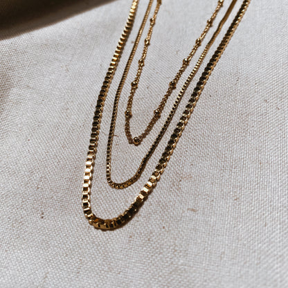 BOX CHAIN 60cm 1.1mm Stainless Steel für das Modell BELLE Halskette | Necklace Gold