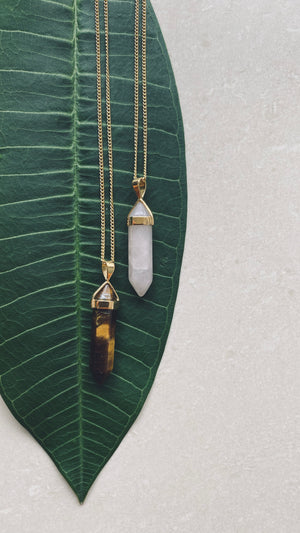 BELLE Rosenquarz Halskette | Necklace Gold