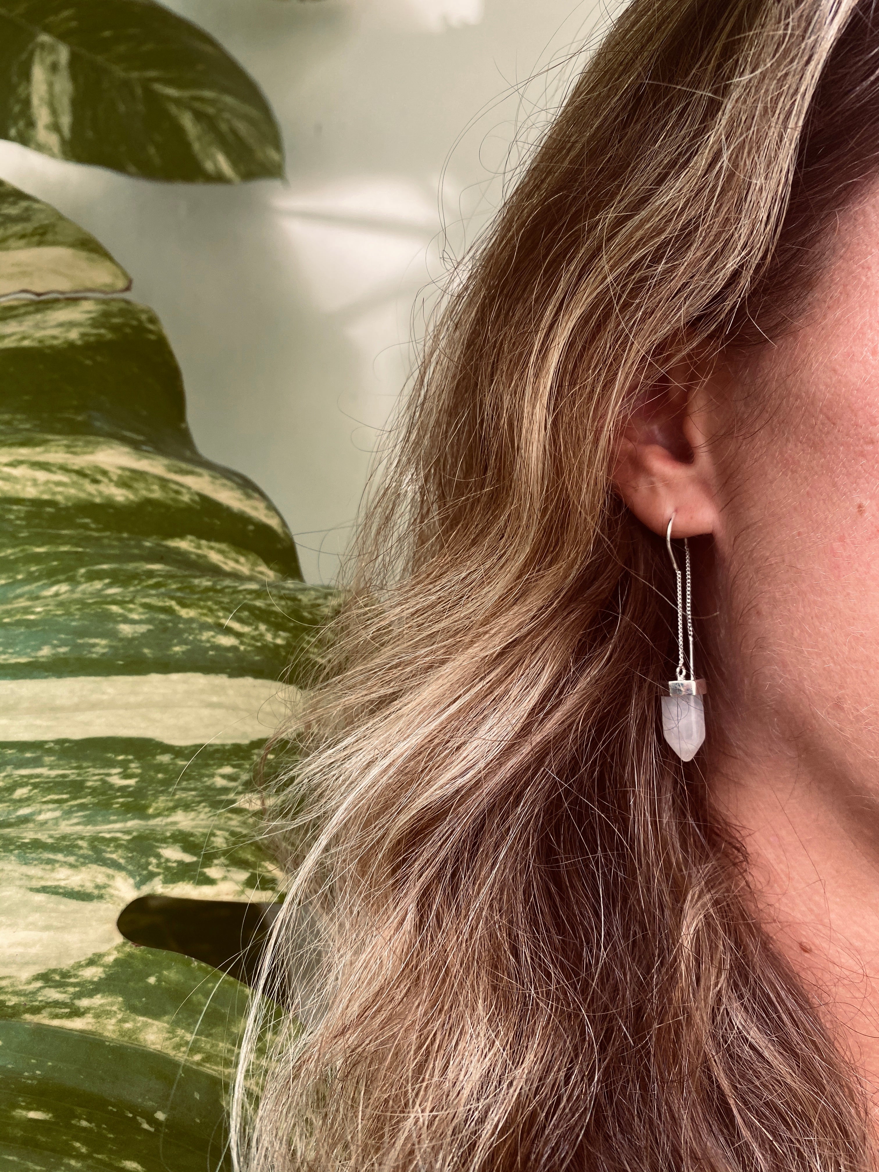 GITA Rosenquarz Ohrring | Earring Silver