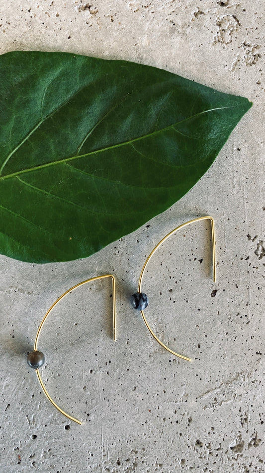 LIN Ohrring mit Stein | Earring Gold
