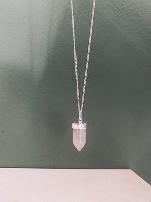 GITA Rosenquarz Halskette | Necklace Silver