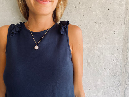 HANA Rosenquarz Halskette | Necklace Gold