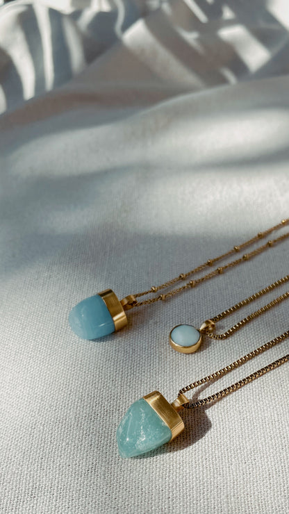 MENTARI AMAZONIT Halskette | Necklace Gold