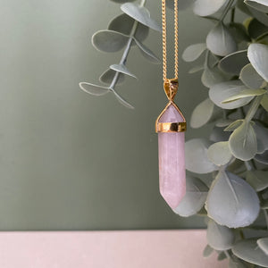 BELLE Rosenquarz Halskette | Necklace Gold