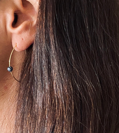 LIN Ohrring mit Stein | Earring Gold