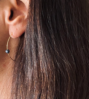 LIN Ohrring mit Stein | Earring Gold