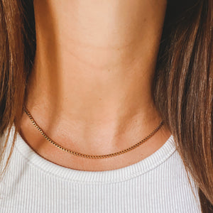 BOX CHAIN CHOKER 40cm Stainless Steel Halskette | Necklace Gold