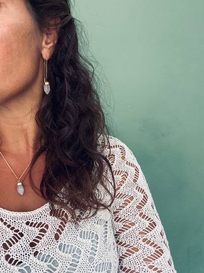 GITA Rosenquarz Ohrring | Earring Gold