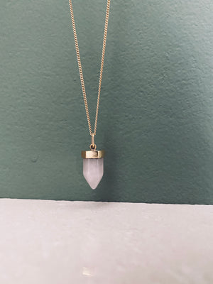 GITA Rosenquarz Halskette | Necklace Gold