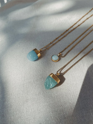 MENTARI AMAZONIT Halskette | Necklace Gold