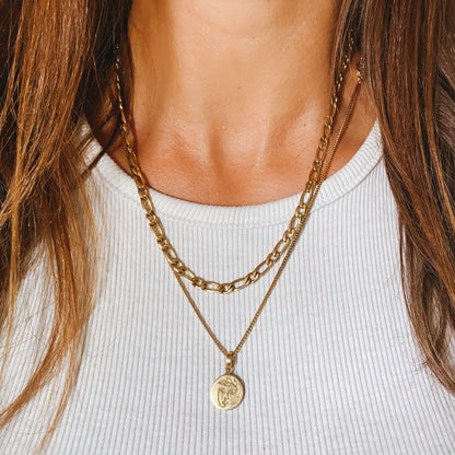 FABIYA FIGARO Stainless Steel 45/50cm Halskette | Necklace Gold