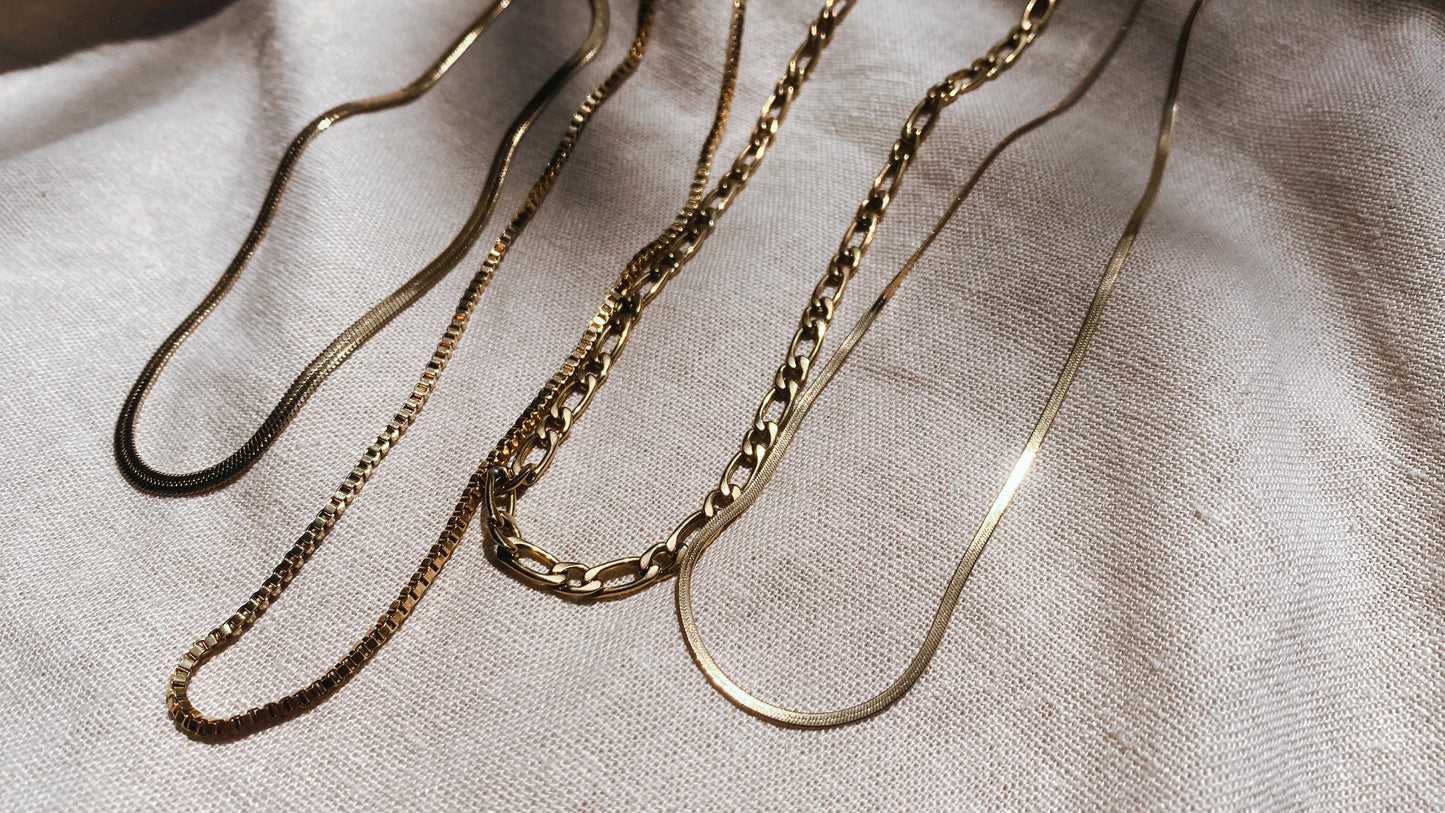 FABIYA FIGARO Stainless Steel 45/50cm Halskette | Necklace Gold