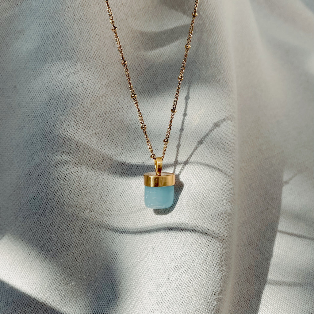 MENTARI AMAZONIT Halskette | Necklace Gold