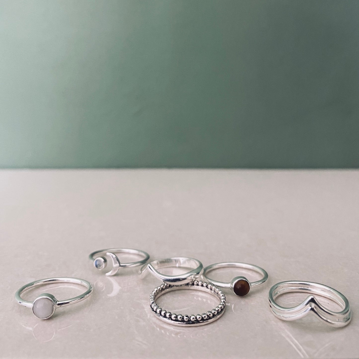 DEWI ROSEQUARZ Ring Silver