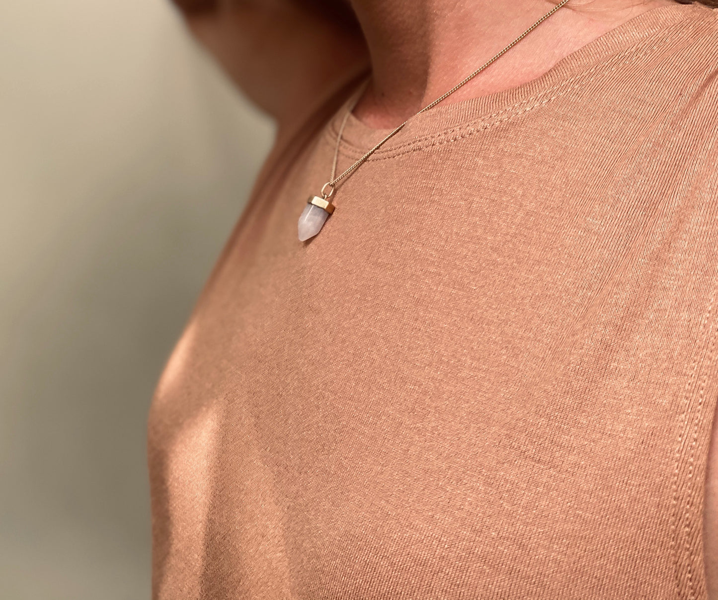 GITA Rosenquarz Halskette | Necklace Gold