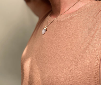 GITA Rosenquarz Halskette | Necklace Gold