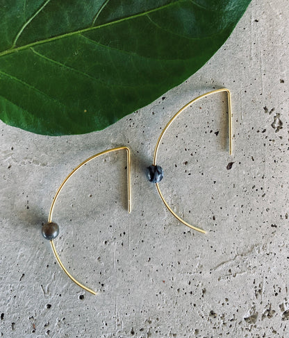 LIN Ohrring mit Stein | Earring Gold