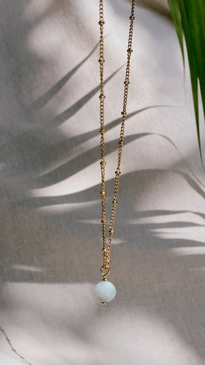 BULAN AMAZONIT Halskette | Necklace Gold