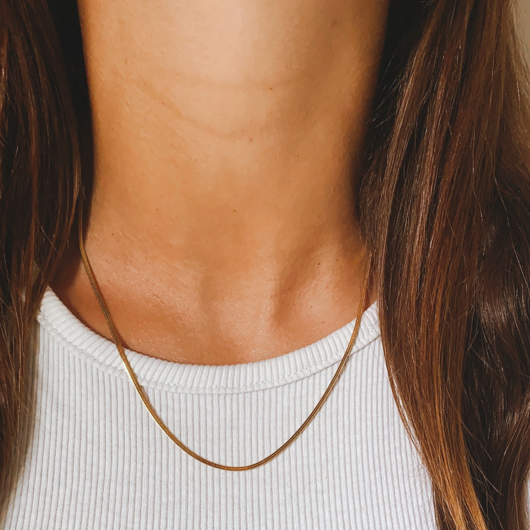 HERRINGBONE CHAIN 2mm Stainless Steel Halskette | Necklace Gold