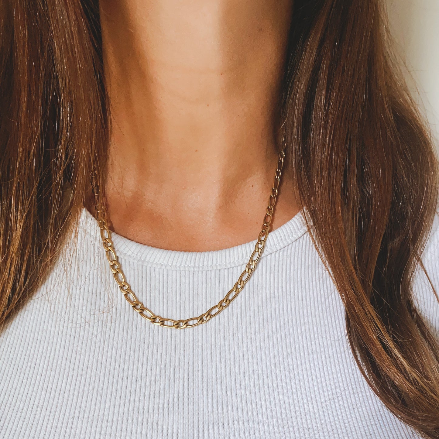 FABIYA FIGARO Stainless Steel 45/50cm Halskette | Necklace Gold