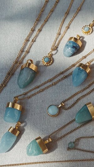 MENTARI AMAZONIT Halskette | Necklace Gold