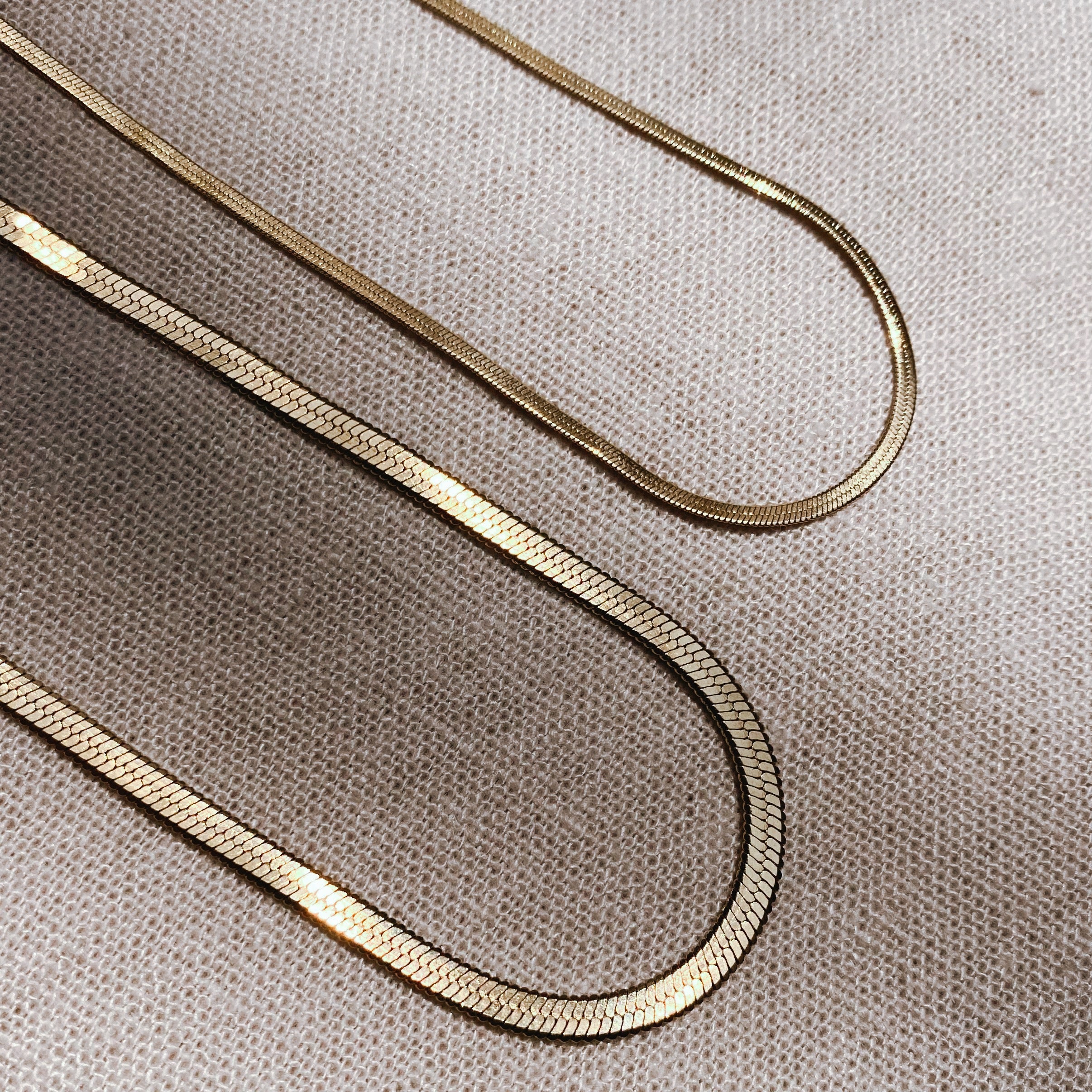 HERRINGBONE CHAIN 3mm Stainless Steel Halskette | Necklace Gold