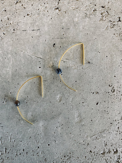 LIN Ohrring mit Stein | Earring Gold