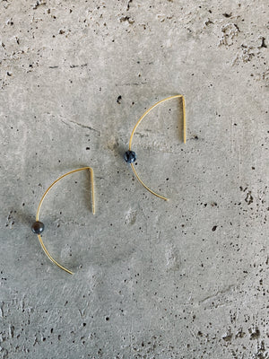 LIN Ohrring mit Stein | Earring Gold