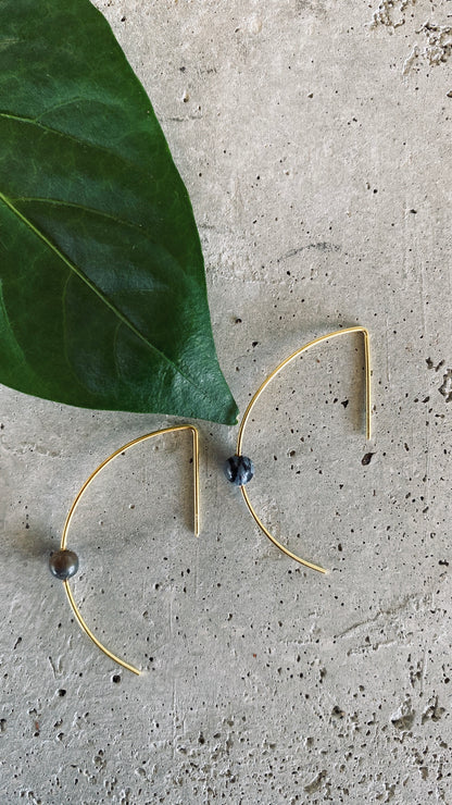LIN Ohrring mit Stein | Earring Gold