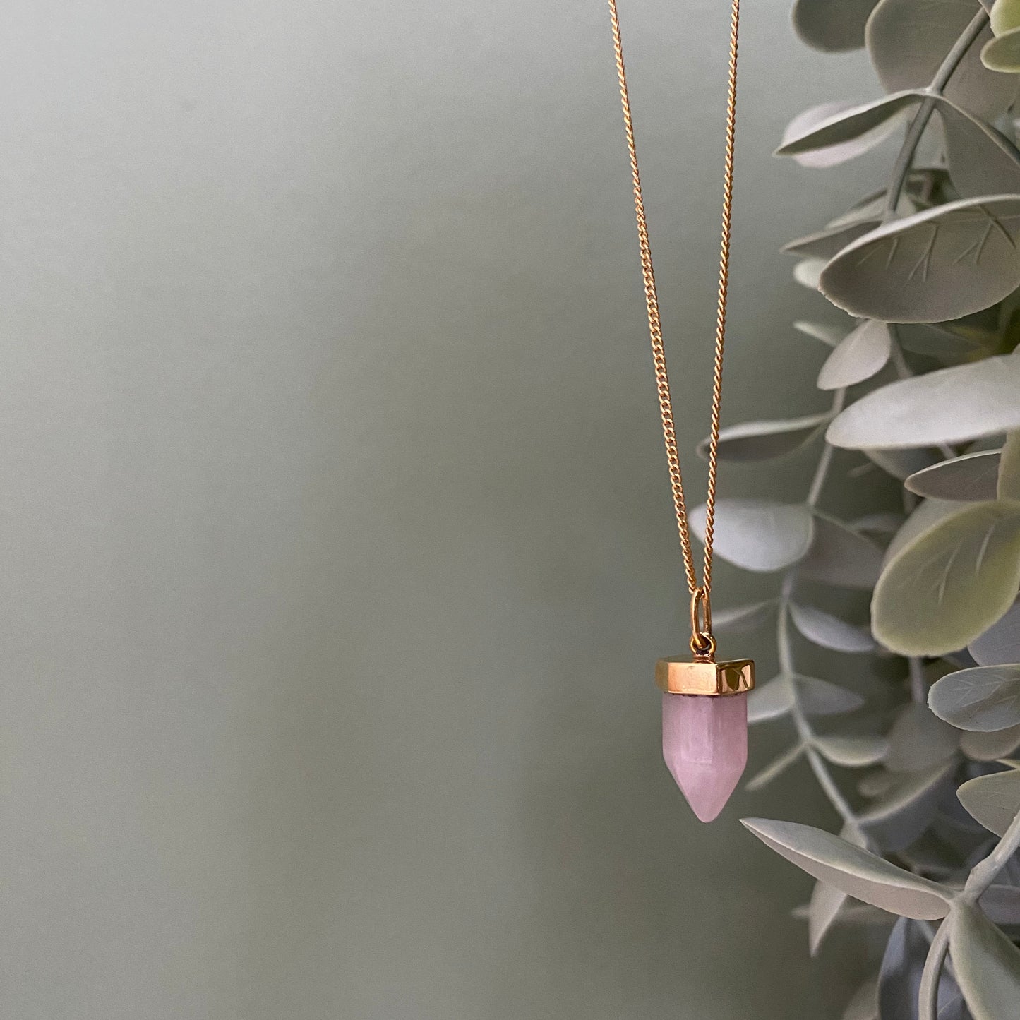 GITA Rosenquarz Halskette | Necklace Gold