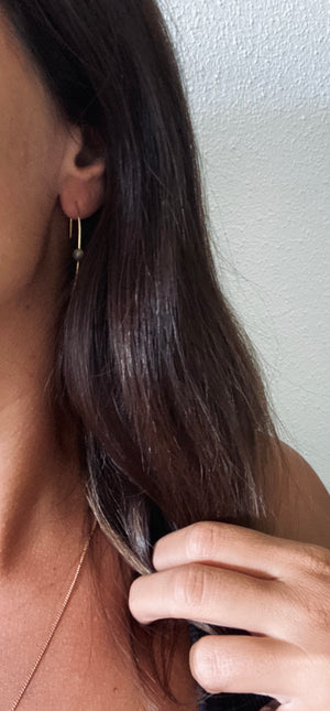 LIN Ohrring mit Stein | Earring Gold