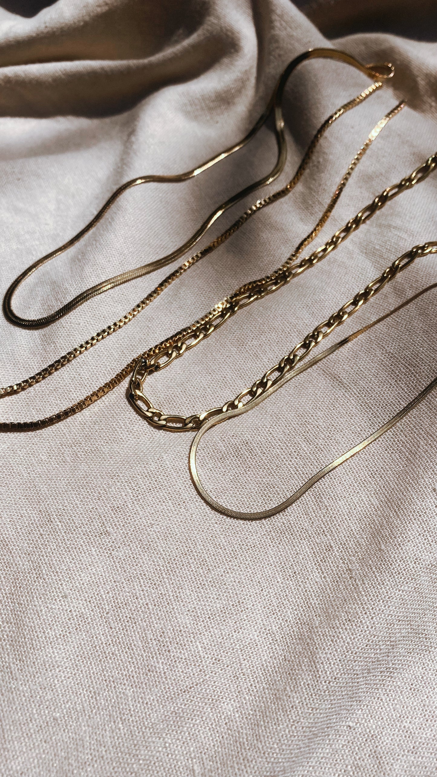 FABIYA FIGARO Stainless Steel 45/50cm Halskette | Necklace Gold