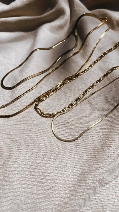 FABIYA FIGARO Stainless Steel 45/50cm Halskette | Necklace Gold