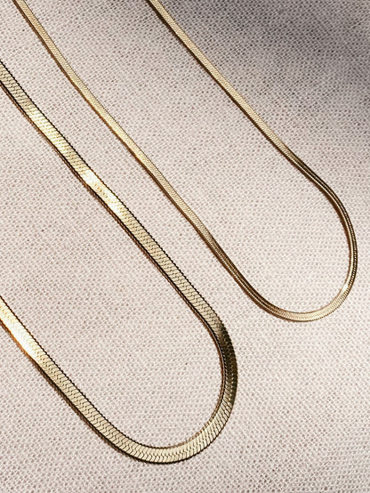 HERRINGBONE CHAIN 2mm Stainless Steel Halskette | Necklace Gold