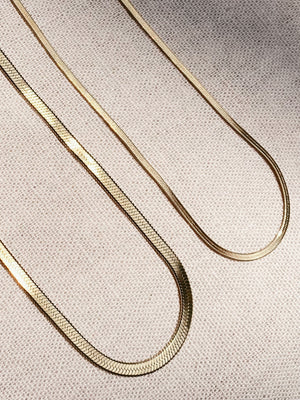 HERRINGBONE CHAIN 2mm Stainless Steel Halskette | Necklace Gold
