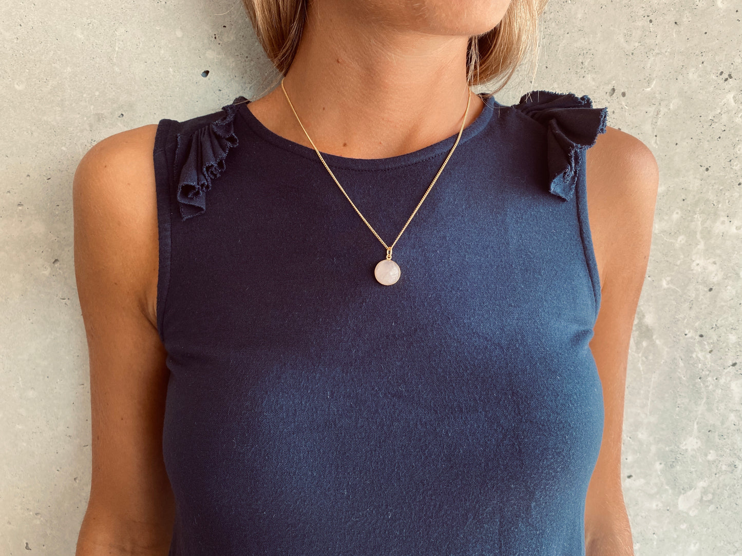 HANA Rosenquarz Halskette | Necklace Gold